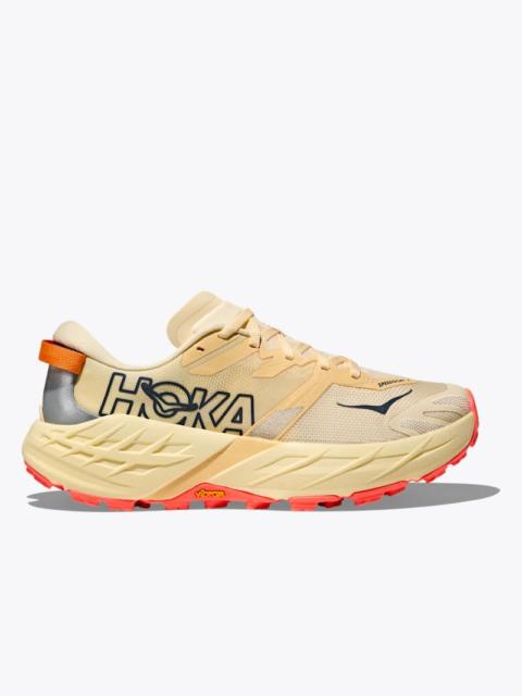 HOKA Women's Speedgoat 7 Shoes in Vintage Yellow/Neon Flame