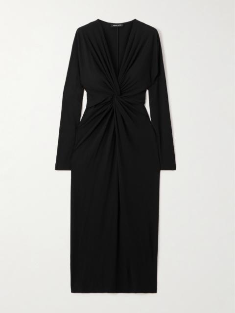 ANINE BING Mathilde Twist-front Jersey Midi Dress