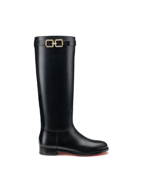 Santoni Women's black leather boot