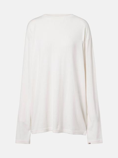 extreme cashmere N°452 Rock cotton and cashmere top