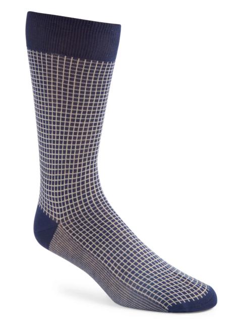 Canali Microcheck Cotton Dress Socks