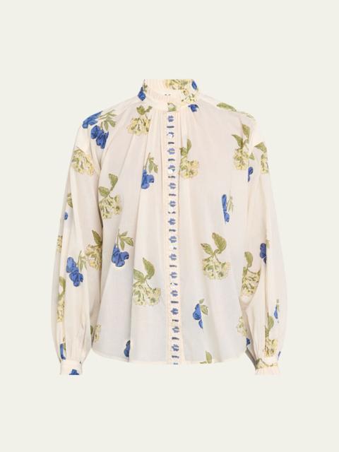 ALIX OF BOHEMIA Poet Long-Sleeve Floral Cotton Blouse