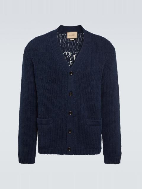 GUCCI Logo intarsia wool cardigan