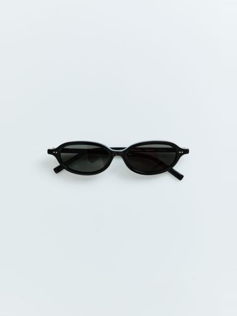 ST. AGNI 90s Slim Oval Sunglasses - Black