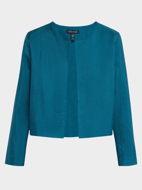 EILEEN FISHER Boxy Quilted Silk Jacket