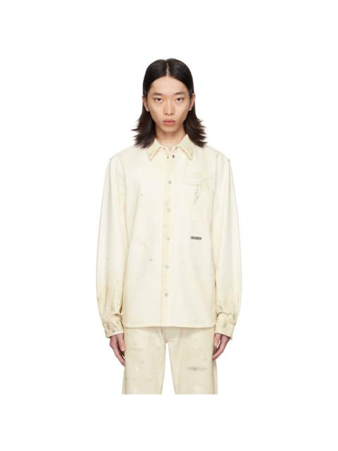 Helmut Lang Off-White Painted Denim Shirt