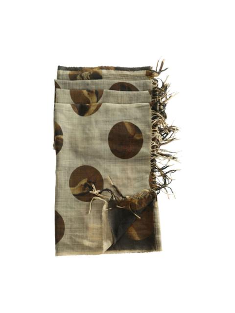 UMA WANG polka-dot fringed scarf