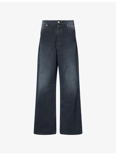 Marni Straight-Leg Embroidered-Logo Denim Jeans