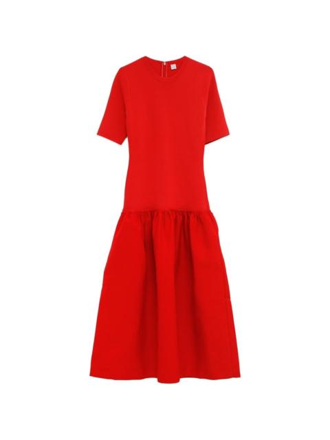 twinflower tee gathered midi dress