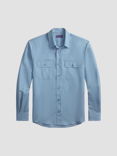 Ralph Lauren Men's Silk-Linen Button-Front Shirt - Winward Heather