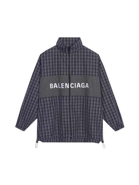 Balenciaga Checkered Nylon Track Suit Jacket 'Black'