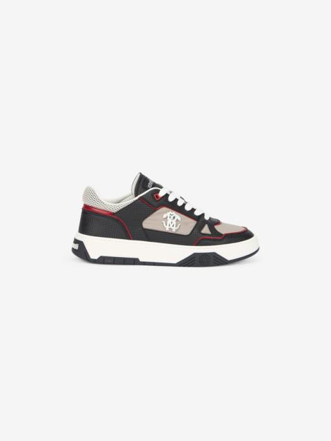 White and Black Sneakers with Mirror Snake Monogram