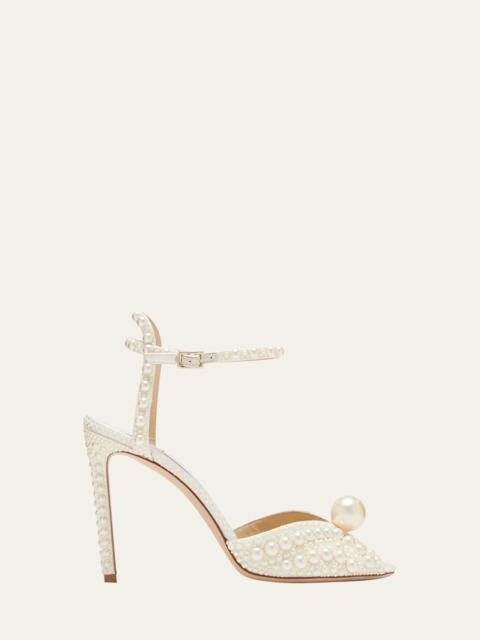 JIMMY CHOO Sacora Faux Pearl Sandals