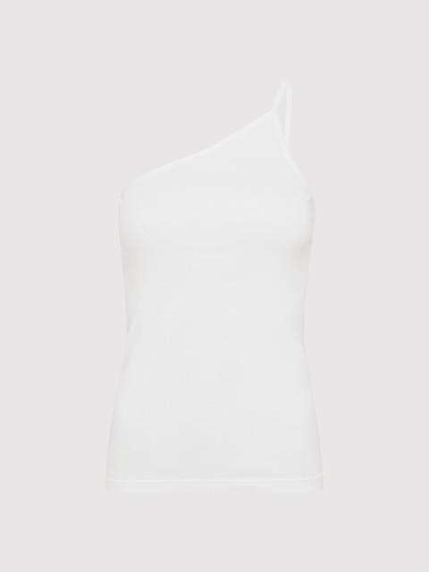 Organic Cotton One Shoulder Tank - White