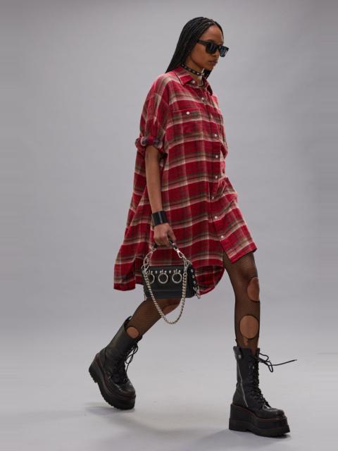 R13 PLAID OVERSIZED BOXY SHIRTDRESS