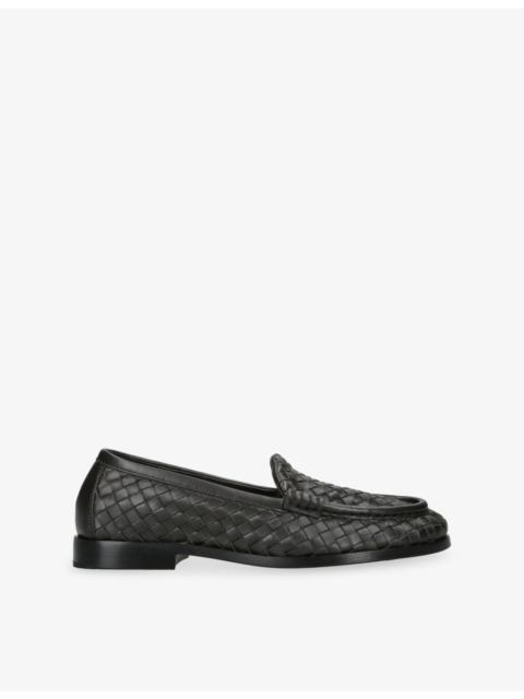 Bottega Veneta Silenzio Intrecciato Leather Loafers