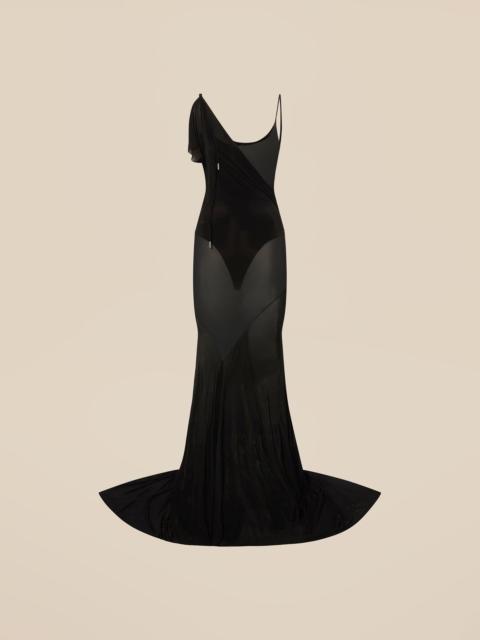THE ATTICO BLACK LONG DRESS