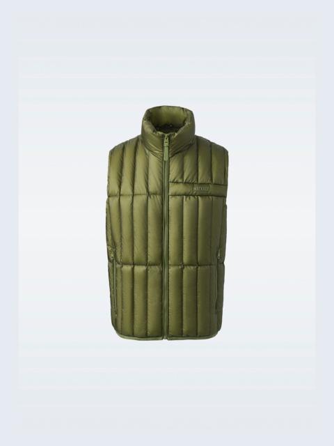 MACKAGE PATRICK Translucent ripstop light down vest with funnel collar