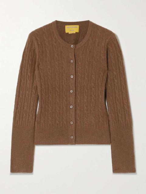 GUEST IN RESIDENCE Jane cable-knit cashmere cardigan Brown