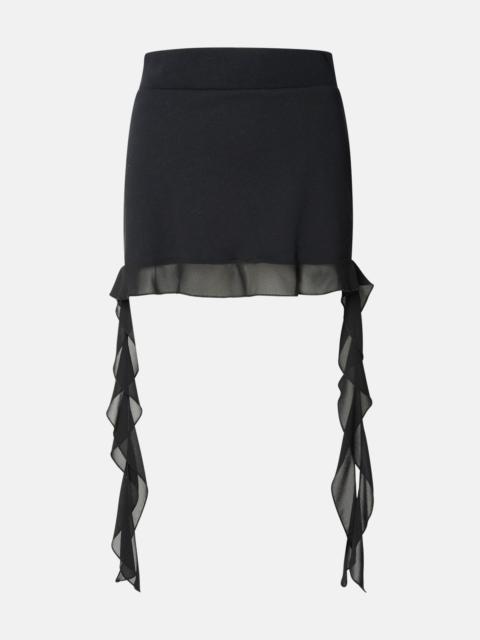 BLACK COTTON MINISKIRT