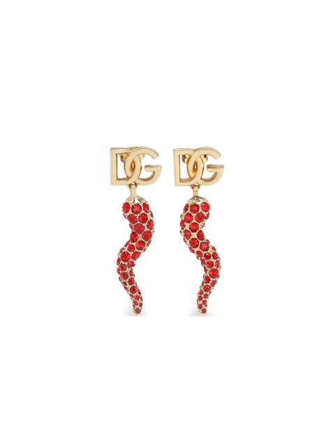 Dolce & Gabbana DG horn drop earrings