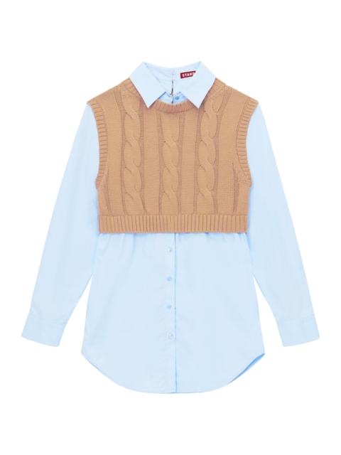 STAUD Women's Cooper Sweater Shirt - Camel French Blue