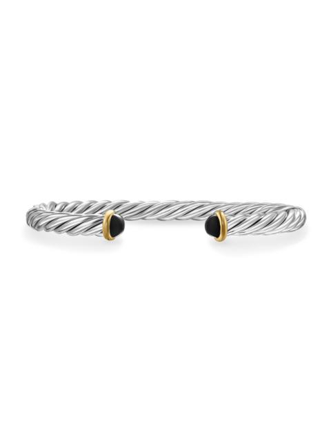 DAVID YURMAN Men's Cable Cuff Bracelet in Sterling Silver - Black Onyx
