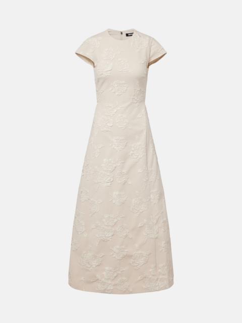 ROTATE Floral jacquard midi dress