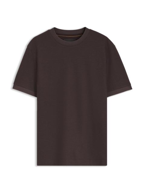 BOSS COTTON T-SHIRT WITH TWO-TONE PIQUÉ STRUCTURE