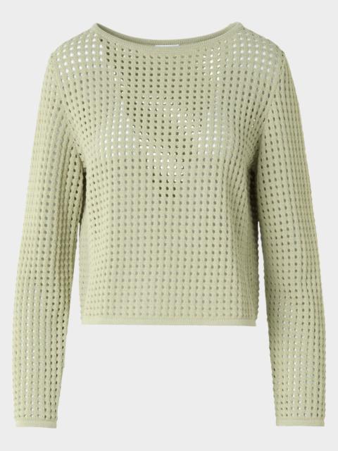 AKRIS Boat-Neck Chunky Cotton Mesh Knit Sweater