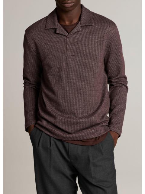 Vince Blurred Birdseye Cotton-Blend Johnny-Collar Shirt