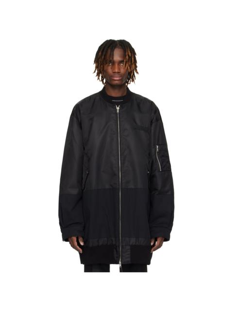 MM6 Maison Margiela Black Sports Bomber Jacket