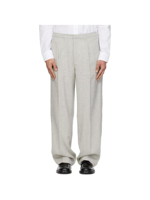 LACOSTE Gray Relaxed Fit Slub Weave Trousers
