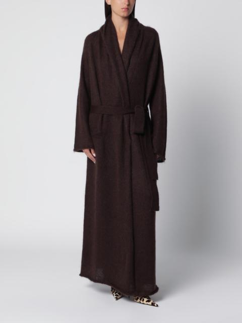 THE ANDAMANE Vika dark brown mohair maxi cardigan