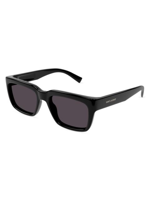 SAINT LAURENT Men's Script 55MM Square Sunglasses - Black