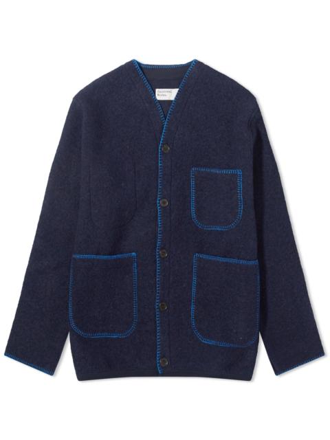 Universal Works Blanket Stitch Wool Fleece Cardigan