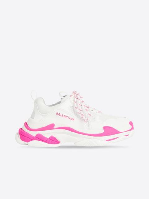 BALENCIAGA Men's Triple S Sneaker in Fluo Pink/white