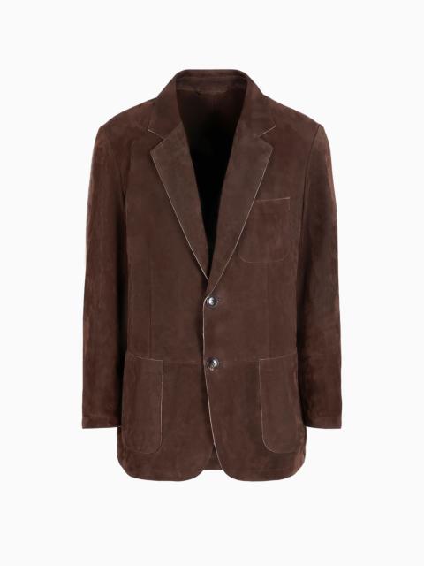 GIORGIO ARMANI Single-breasted jacket in suede