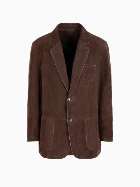 Single-breasted jacket in suede