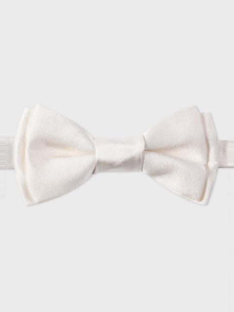 White Pre-Tied Silk Bow Tie