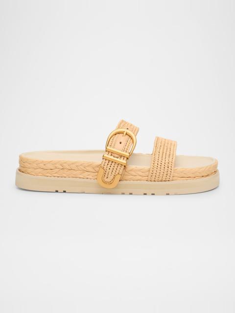 SIMKHAI Aida Raffia Double Band Sporty Sandals