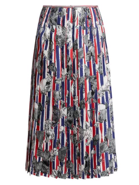 Thom Browne Women's Pleated Printed Silk Twill Midi-Skirt - Red White Blue