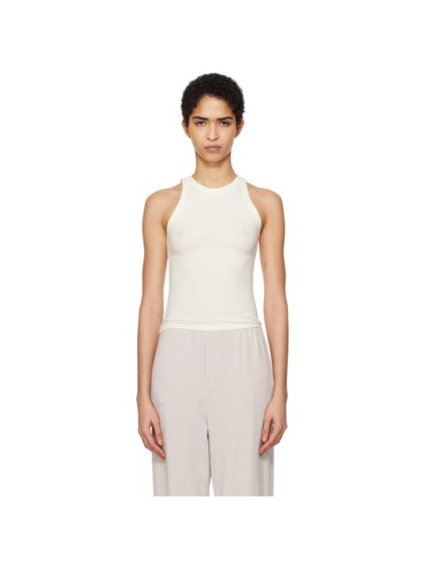 SKIMS Off-White Cotton Jersey Crew Neck Tank Top
