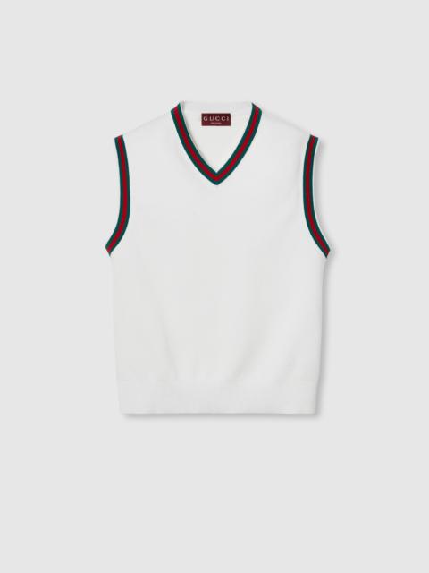 GUCCI Cotton knit vest with Web
