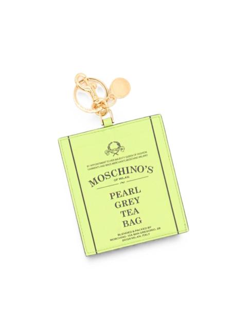 Moschino logo-print tea-bag-motif keyring