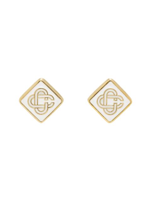 CASABLANCA Gold Monogram Logo Stud Earrings