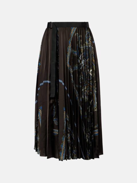 sacai Paisley plissé midi skirt