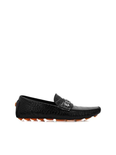 PHILIPP PLEIN crocodile-embossed leather loafers