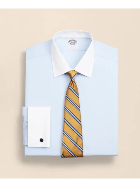 Brooks Brothers Stretch Supima® Cotton Non-Iron Pinpoint Oxford Contrast Ainsley Collar Dress Shirt