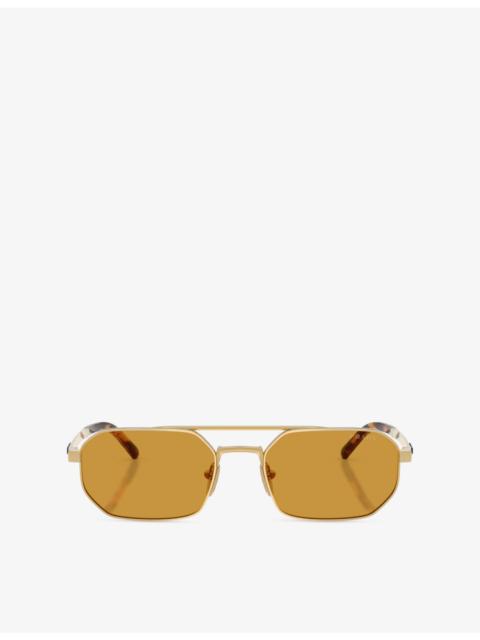 Prada PR D53S Irregular-Frame Metal Sunglasses